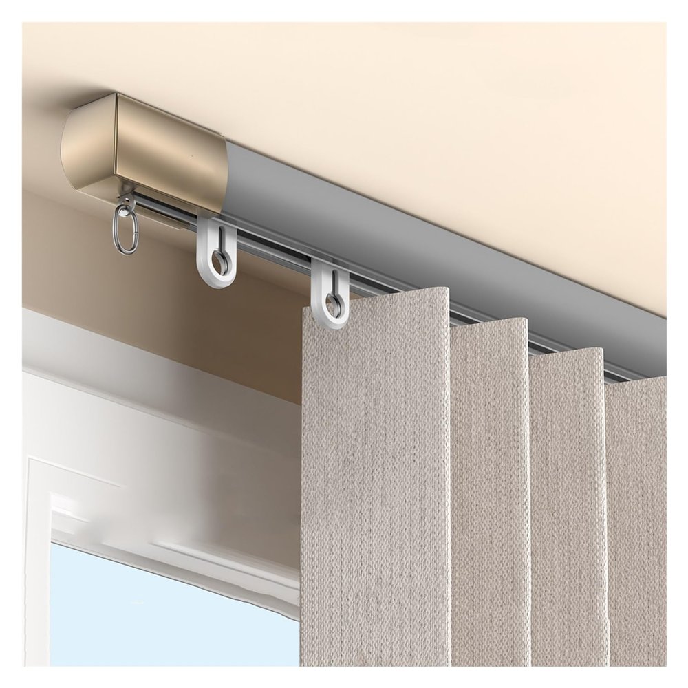 Aluminum Curtain Track, Single-Track, 3 m, Wall/Ceiling Mount, Gray