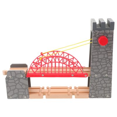 BESTonZON Wooden Railway Bridge Accessory for Toy Trains