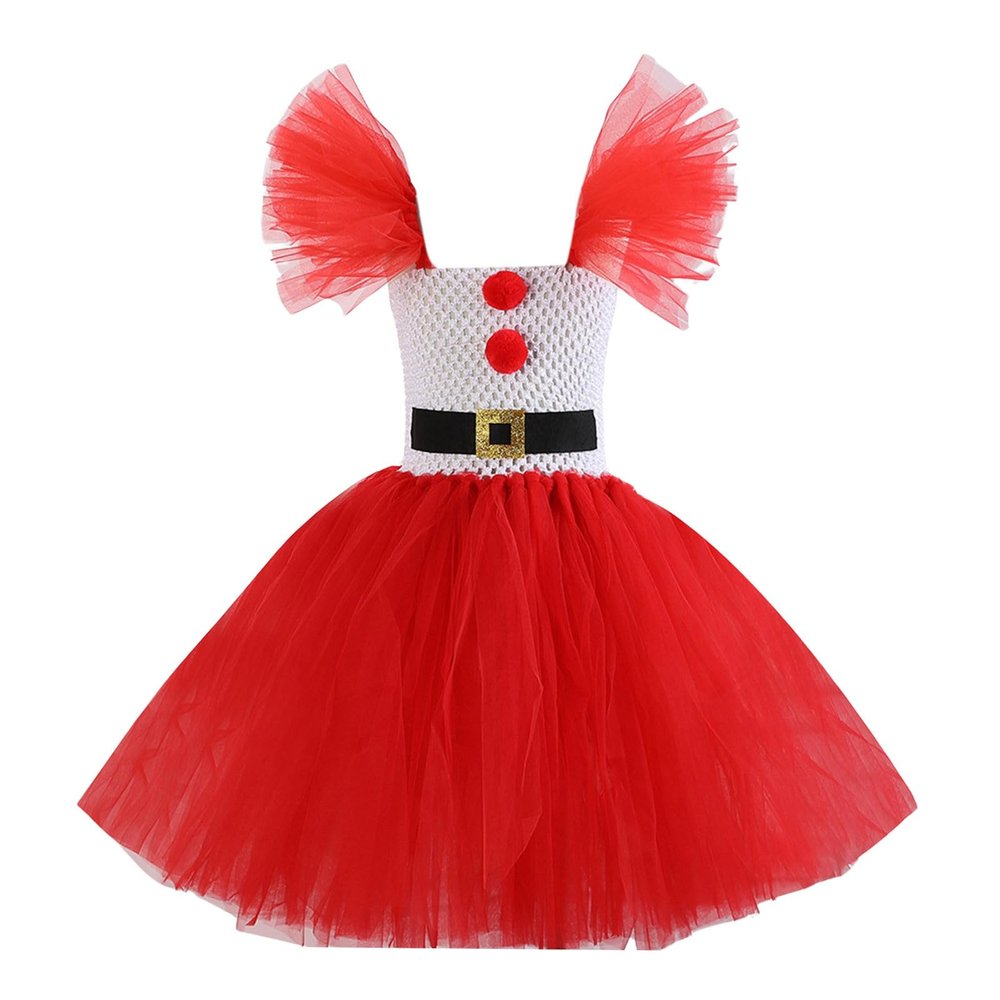 Red Sequin Tulle Petticoat Skirt for Girls, Size S, 5 Years