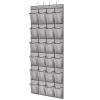 LPATEBCVU Wall-Mounted Shoe Organizer with 24 Pockets, Fabric and Mesh Compartments, Clear, Gray view 1