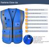 GKOB High-Visibility Safety Vest with 5 Pockets and Zipper, EN ISO 20471 Certified view 2