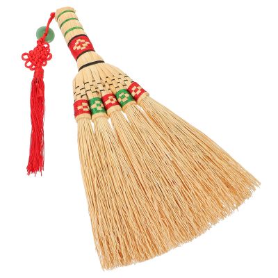 SHINEOFI Small Natural Corn-Straw Hand Broom with Short Handle