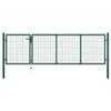 Massbinet Garden Gate with Ground Spike, Lock and 3 Keys, Green, 350 x 100 cm view 1