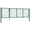 Massbinet Garden Gate with Ground Spike, Lock and 3 Keys, Green, 350 x 100 cm view 2