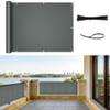 NUTKIT Balcony Privacy Screen, 90 x 600 cm, Dark Gray, with Eyelets and Cable Ties view 1