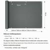 NUTKIT Balcony Privacy Screen, 90 x 600 cm, Dark Gray, with Eyelets and Cable Ties view 2