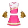 Women's Carnival Costume, Cheerleader Outfit with Pom-Poms, 3-Piece view 3