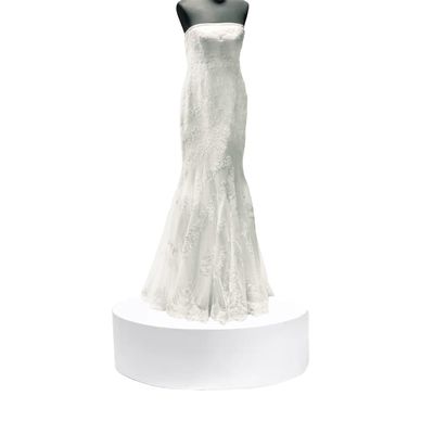 Display Stand for Bridal Shops, Round Presentation Stand, White and Black, Various Sizes (White, 15.8 x 7.9 in)