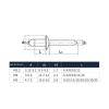 Blind Rivet Fastener Set, Black Aluminum Large-Flange Rivets, M3.2/M4/M5, 60 pcs (6.4 mm, M3.2—30 pcs) view 2