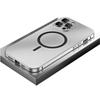 Magnetic Charging Aluminum Metal Bumper Case for iPhone 15 Pro, Silver view 1