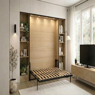 Wallbedking Morphy Classic Cabinet Bed – Folding Bed, Modular Multifunctional SizeFlex & TypeFlex System, Space-Saving Expandable Murphy Bed (180 x 200 cm, Horizontal)