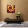 Kare Design Saint Halo Man Wall Art, Multicolor, 100 x 100 cm, Glass Art with Jesus Motif view 2