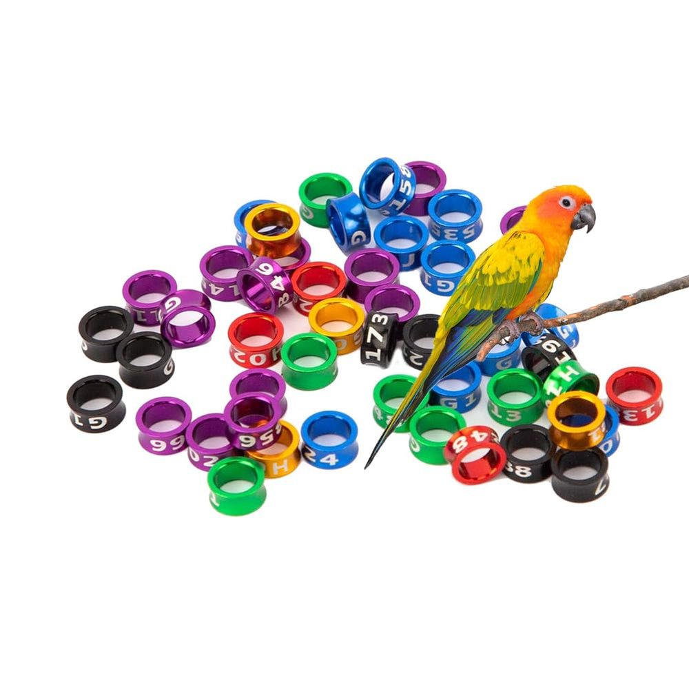 LJISEHG Random Colored and Numbered Identification Bands, Aluminum/Plastic Pigeon Leg Rings, 4.0 mm, 150 pcs