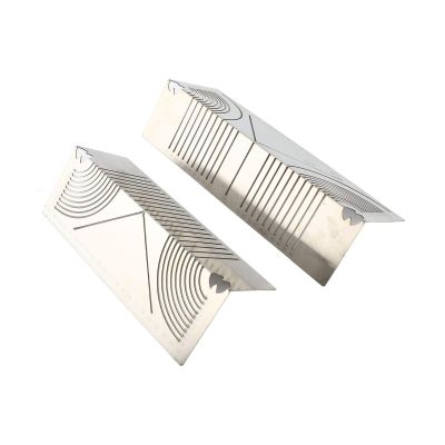 AKLOSIPY 2-Piece Multifunctional Stainless Steel Angle and Arc Marking Tool for Precise Pipe Cutting and Welding