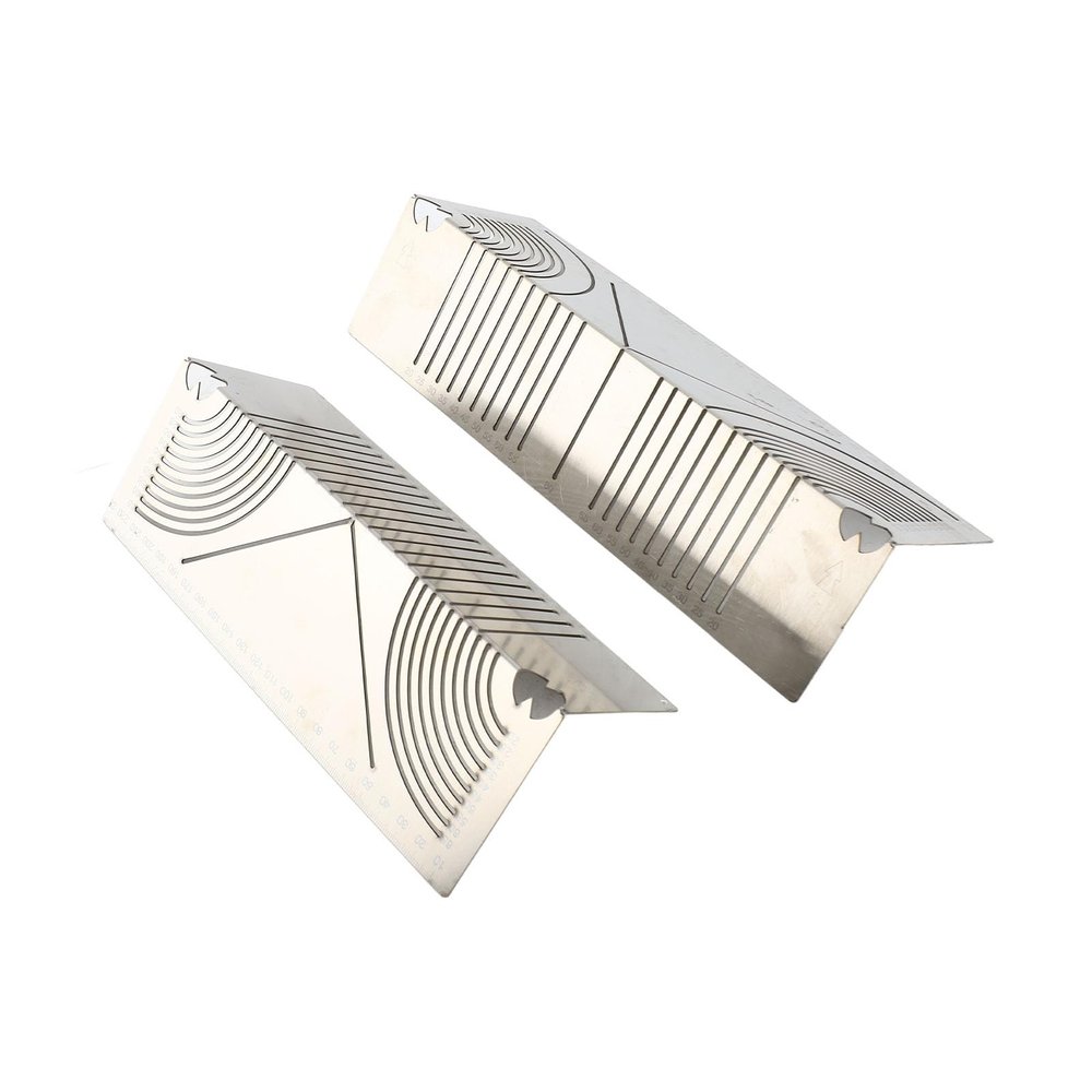 AKLOSIPY 2-Piece Multifunctional Stainless Steel Angle and Arc Marking Tool for Precise Pipe Cutting and Welding