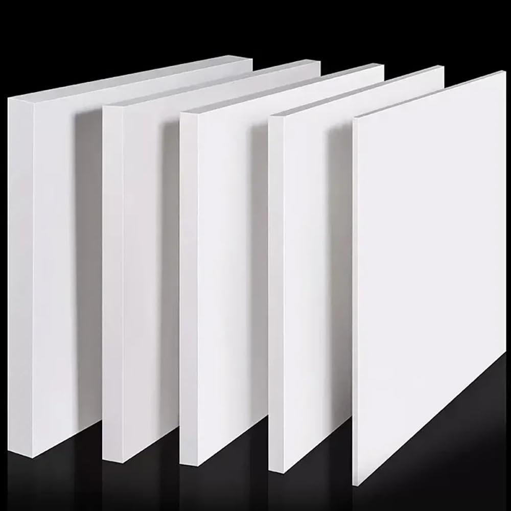 5 White PTFE Plastic Sheets, 0.5 x 100 x 100 mm