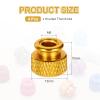 QUARKZMAN 4-Pack M6 x 12 x 10 mm Aluminum Alloy Knurled Nuts, Gold view 2