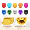 QUARKZMAN 4-Pack M6 x 12 x 10 mm Aluminum Alloy Knurled Nuts, Gold view 3