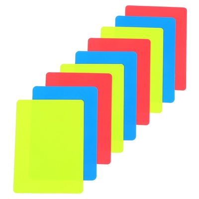 Milisten PVC Referee Card Set, 9-Piece Red, Yellow and Blue Cards for Soccer Referees and Sports Officials