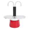 Pilipane 2-Cup Stovetop Coffee Maker, Red Aluminum Alloy, Double-Spout, 100 ml view 3