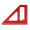 AKLOSIPY Woodworking Square with Anodized Aluminum, 45/90-Degree Triangle Ruler for Engineers and Carpenters, Red view 2