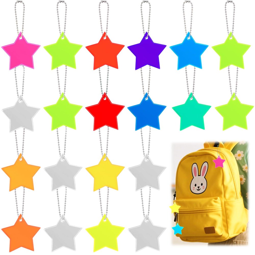 Sikeydels Star Reflector Pendant for Backpacks, Bags, Jackets and Bicycles