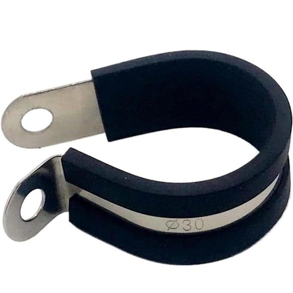 10-Piece 6–45 mm Stainless Steel P-Clips with Rubber Lining (8 mm)