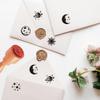 AHANDMAKER 5-Piece Mini Wooden Stamps, Star and Moon Patterns, Round Handles view 2