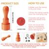 AHANDMAKER 5-Piece Mini Wooden Stamps, Star and Moon Patterns, Round Handles view 3