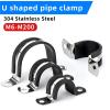5-Piece Set of Heavy-Duty Stainless Steel Cable Clamps with Rubber Padding, Insulated Pipe Clamps for Cable Fastening (6–200 mm) (M89) view 4