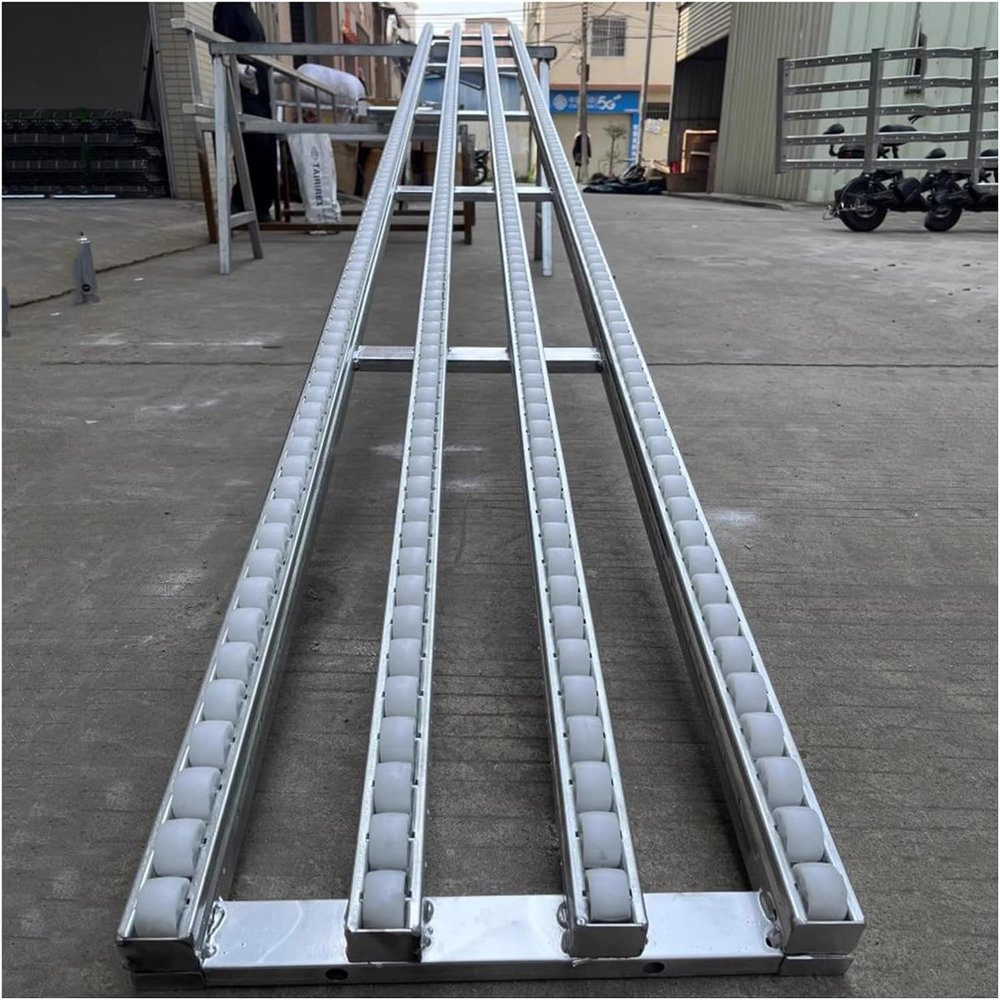 LISHEUK Light-Duty Gravity Conveyor, 50 × 300 cm, Silver