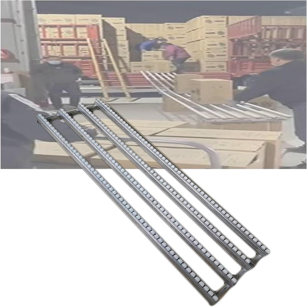 LISHEUK Gravity Conveyor, Light-Duty Conveyor, Stainless Steel Frame, ABS Rollers, for Freight Handling, Warehouses, Delivery and Unloading (2-Track, 300 cm Long)