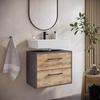 Badplaats B.V. Florence Bathroom Furniture Set (Dark Gray with Chestnut Oak, Vanity Unit) view 2