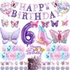 6th Birthday Butterfly Decorations, Purple, for Girls view 1