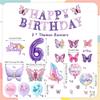 6th Birthday Butterfly Decorations, Purple, for Girls view 2
