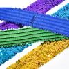 NIRNHYRUR Flat Elastic Band for Sewing, 3 m, 45 mm, Sequin Lace Trim for DIY Dance Dresses, Clothing, Decorations and Appliqués, Light Blue view 4