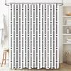 JGGXHM Modern Shower Curtain with Black-and-White Stripe Pattern, Waterproof, 120 x 190 cm (W x H) view 3