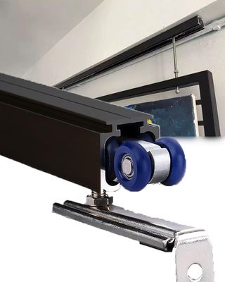 Minglez Sliding Door Hardware Kit, 107/122/183/274/305/366/427/488/549/610 cm, Soft-Close Track Set for Cabinet Doors, 4.2 ft/127 cm