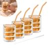 Bubble Glasses Set of 4, Double-Walled & Mouth-Blown, 250 ml (Amber) view 1