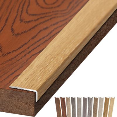 Self-Adhesive Aluminum Stair Nosing, Light Oak, 70 x 1.5 x 0.8 cm