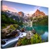 Feeby Canvas Wall Art – Lake and Mountain Landscape, 24 x 16 in, 1-Piece view 1