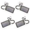 Star-Shaped Keychain with Card Slot, 4-Pack, Black view 1
