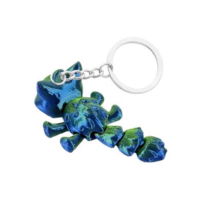 Yjcnelcr Unique 3D-Printed Keychain, Durable Lightweight Ornament with Delicate Details, Blue and Green Gradient, One Size