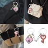 Yjcnelcr 1 Pair Heart-Shaped Acrylic Pendants, Handmade Couple Chain Pendants, Valentine's Day Lovebirds Heart Keychains view 2