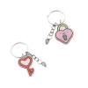 Yjcnelcr 1 Pair Heart-Shaped Acrylic Pendants, Handmade Couple Chain Pendants, Valentine's Day Lovebirds Heart Keychains view 3