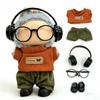 Doll Clothing Set for 17 cm Labubu Plush Figures: Sweater, Pants, Headphones, Glasses & Shoes (No Doll) (Style) view 1