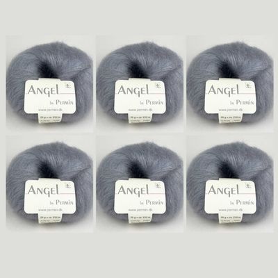 6x Angel by Permin Luxurious Kid Mohair Silk Yarn (70/30), 115 Misty Forest