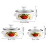 3-Piece Enamel Pot Set with Lid, Flat Bottom, Christmas Event view 2