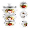 3-Piece Enamel Pot Set with Lid, Flat Bottom, Christmas Event view 3