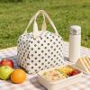 Yechiry Floral Lunch Bag, Waterproof Insulated Lunch Box Bag, Leakproof Aluminum Foil Lining, Reusable for Work, Picnics, Travel, 27 X view 2
